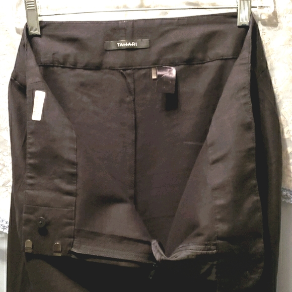 TAHARI WIDE LEG BLK LINEN/RAYON DRESS PANTS SZ 12 - Picture 8 of 8